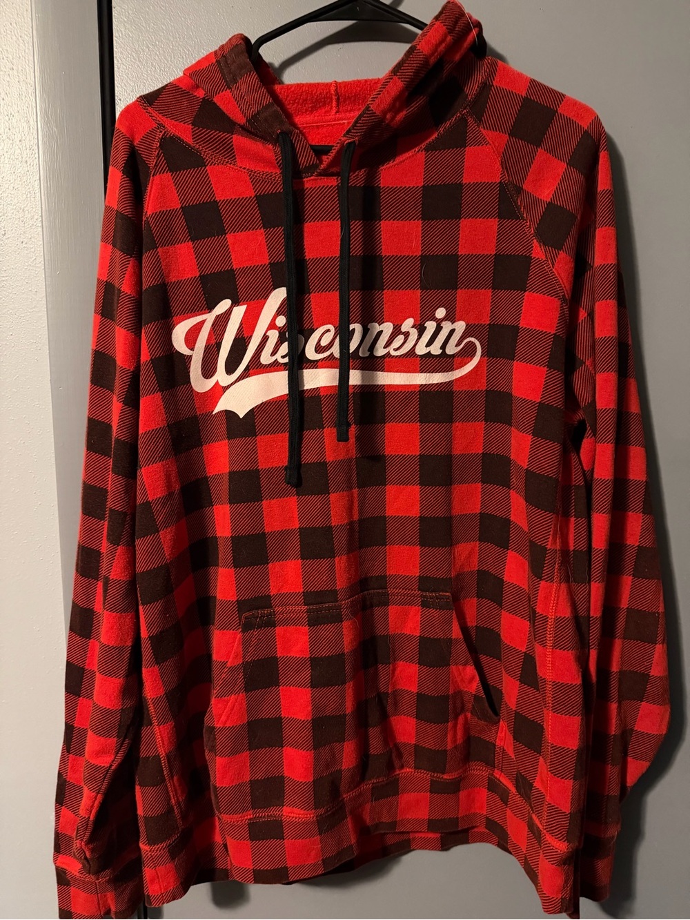 Wisconsin Red Buffalo Plaid Hoodie Sweater